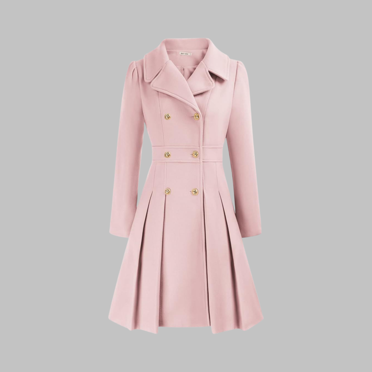 Dami - Classy Double Button Long Sleeve Coat - Nora & Rose Maine, view 7