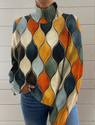 Ella Abstract Pattern Turtleneck - Nora & Rose Maine