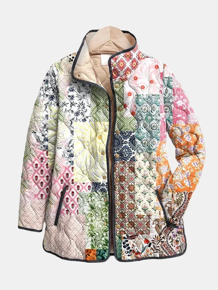 Suri Casual Floral Print Quilted Jacket - Nora & Rose Maine