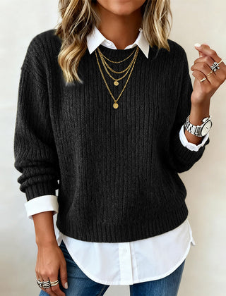 Laluna Patchwork Crew Sweater - Nora & Rose Maine