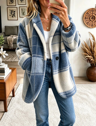 Joanne Cozy Multi-Color Plaid Coat - Nora & Rose Maine, view 8