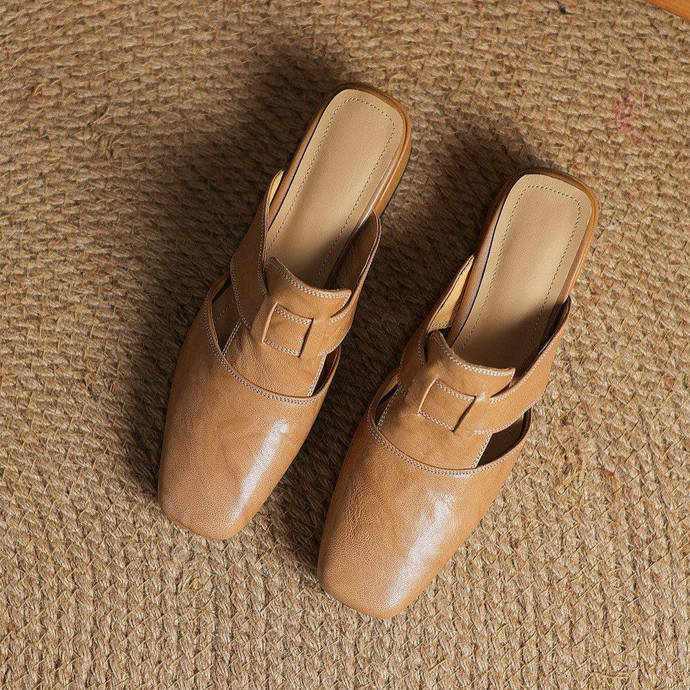 Rosel Square-Toe Soft-Touch Mules