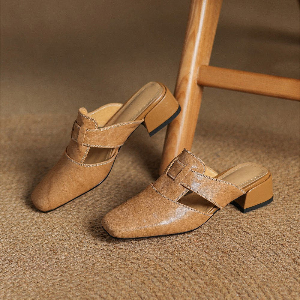 Rosel Square-Toe Soft-Touch Mules
