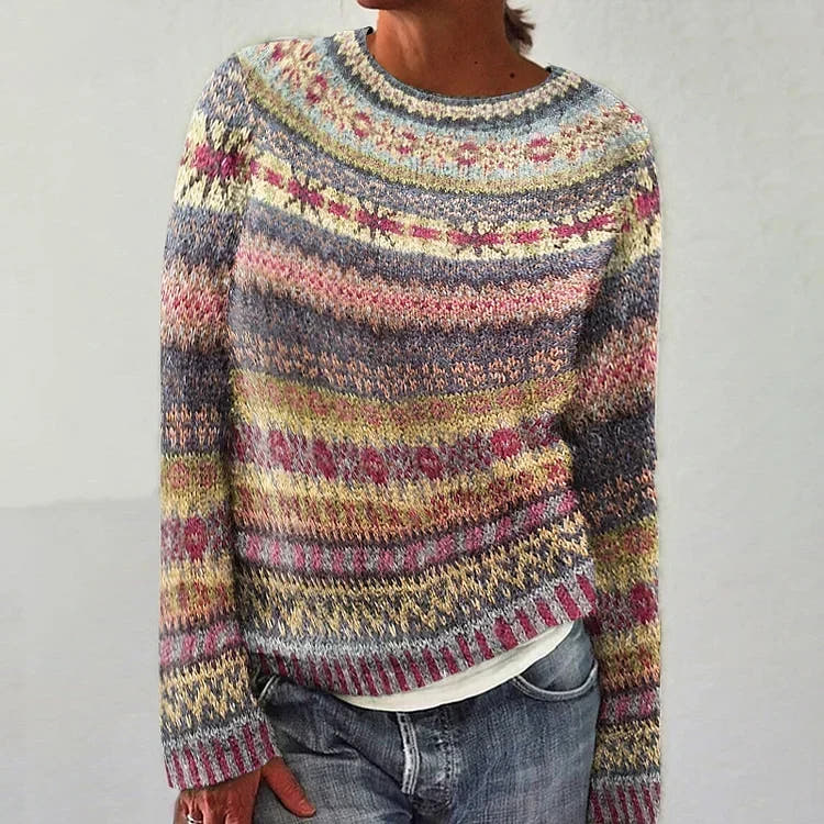 Loretta Retro Scandinavian Knitted Sweater - Nora & Rose Maine