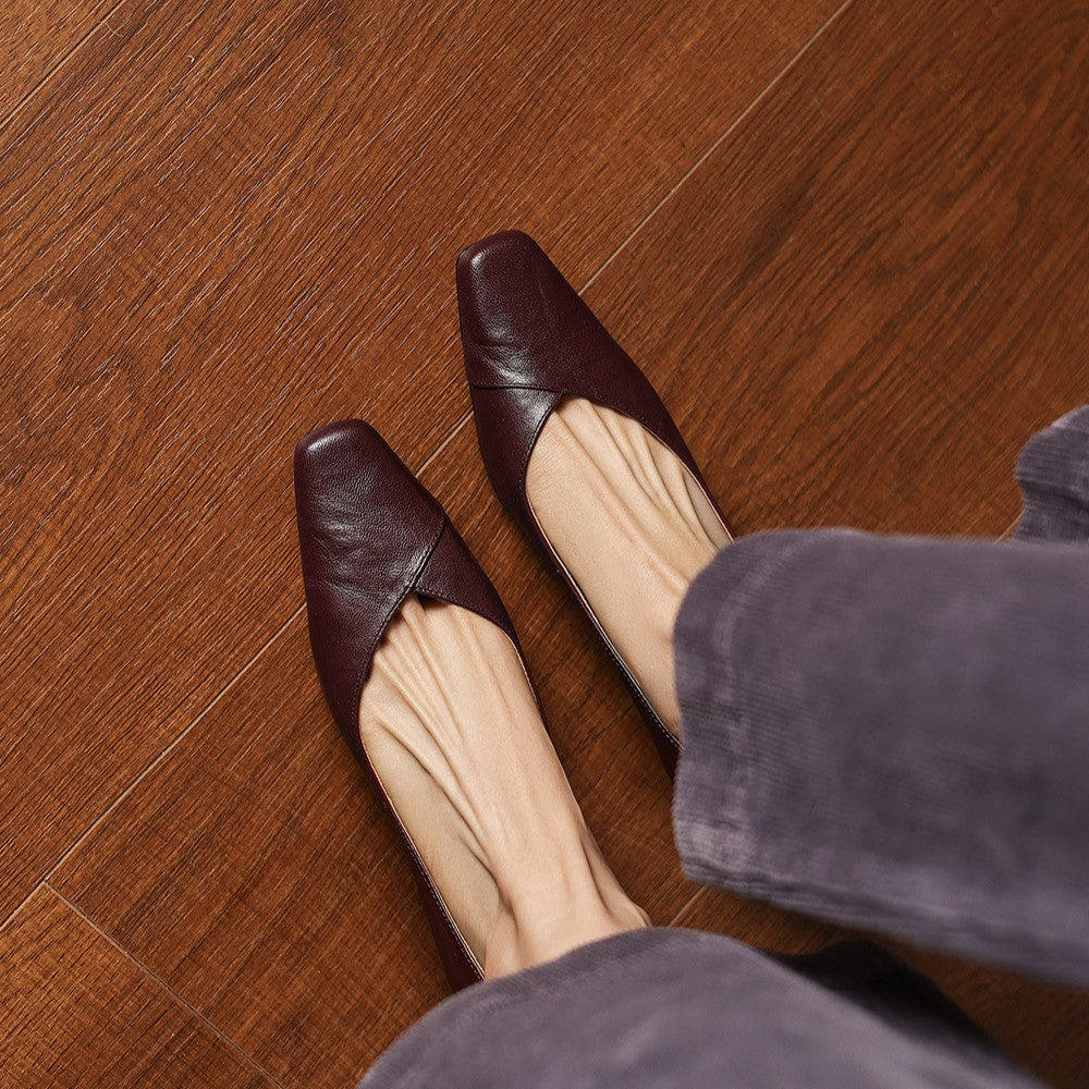 Noémie Square-Toe Soft-Touch Flat