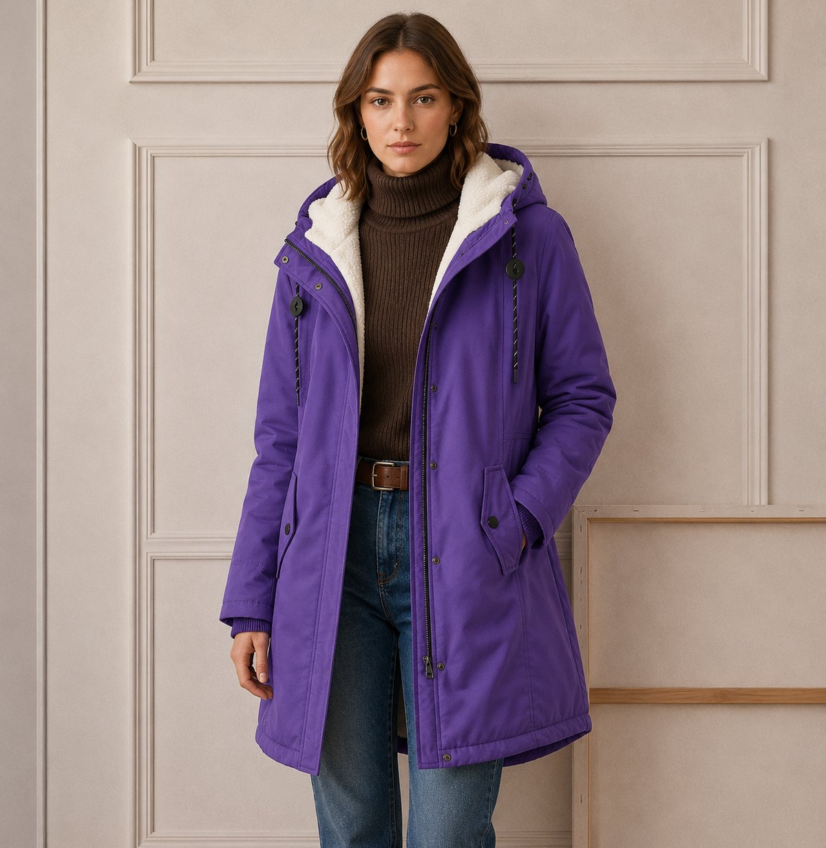 Everest Cozy Hooded Cold Weather Coat - Nora & Rose Maine, view 6