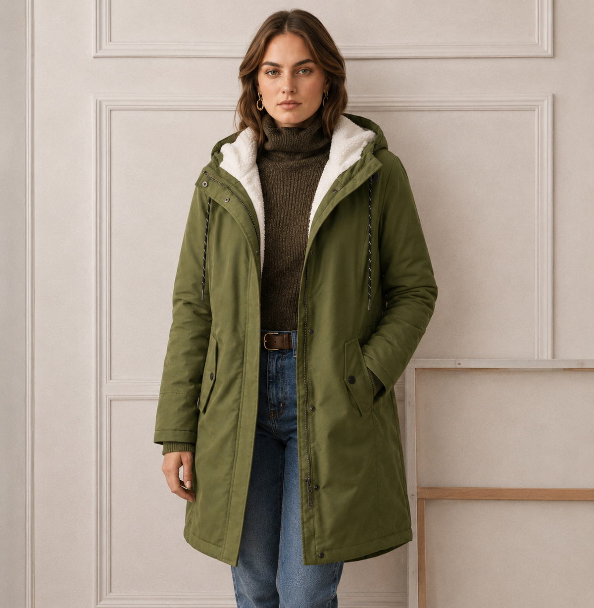 Everest Cozy Hooded Cold Weather Coat - Nora & Rose Maine, view 2