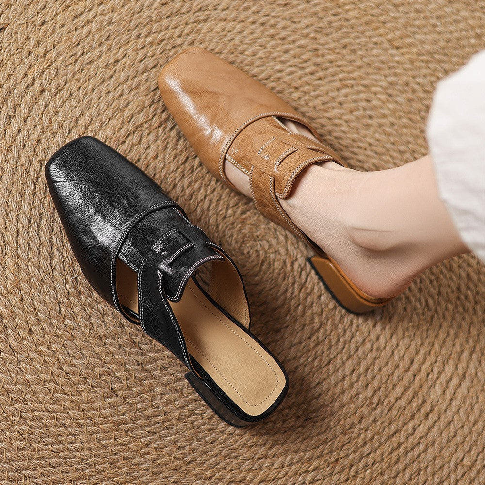Rosel Square-Toe Soft-Touch Mules