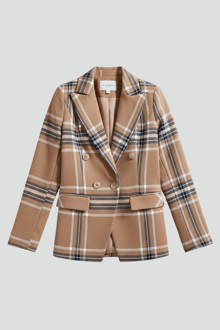 Women’s Blazer with Lapels and Textured Surface - Nora & Rose Maine