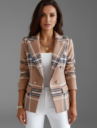 Women’s Blazer with Lapels and Textured Surface - Nora & Rose Maine, view 2