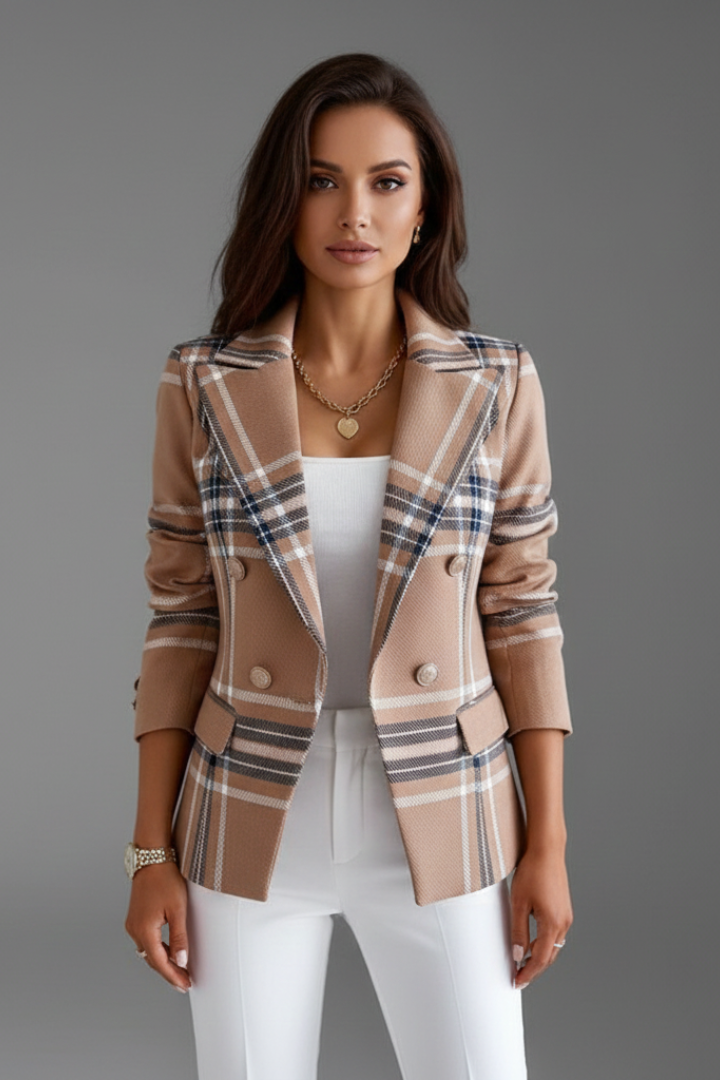 Women’s Blazer with Lapels and Textured Surface - Nora & Rose Maine, view 2