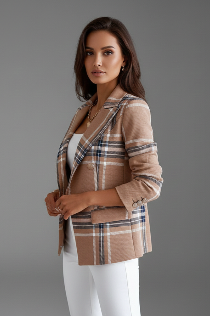 Women’s Blazer with Lapels and Textured Surface - Nora & Rose Maine, view 4