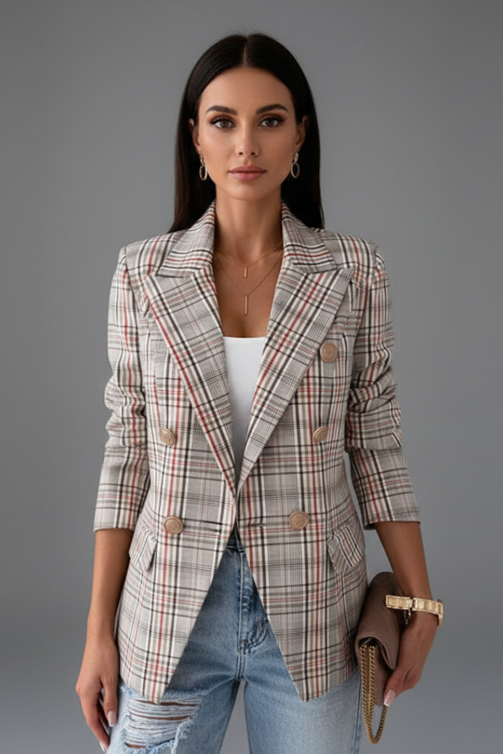 Women’s Blazer with Lapels and Textured Surface - Nora & Rose Maine, view 5