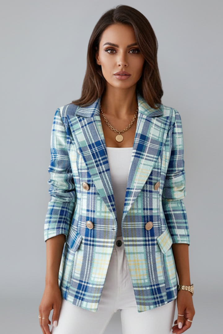 Women’s Blazer with Lapels and Textured Surface - Nora & Rose Maine, view 7