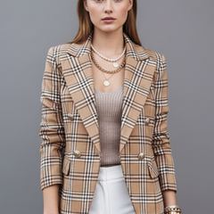 Women’s Blazer with Lapels and Textured Surface - Nora & Rose Maine, view 6