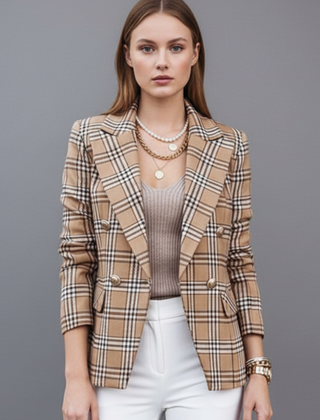 Women’s Blazer with Lapels and Textured Surface - Nora & Rose Maine, view 6