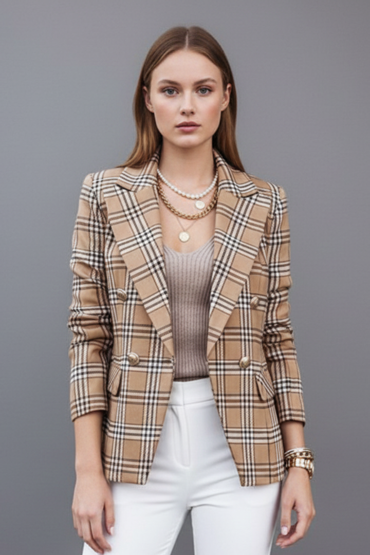 Women’s Blazer with Lapels and Textured Surface - Nora & Rose Maine, view 6