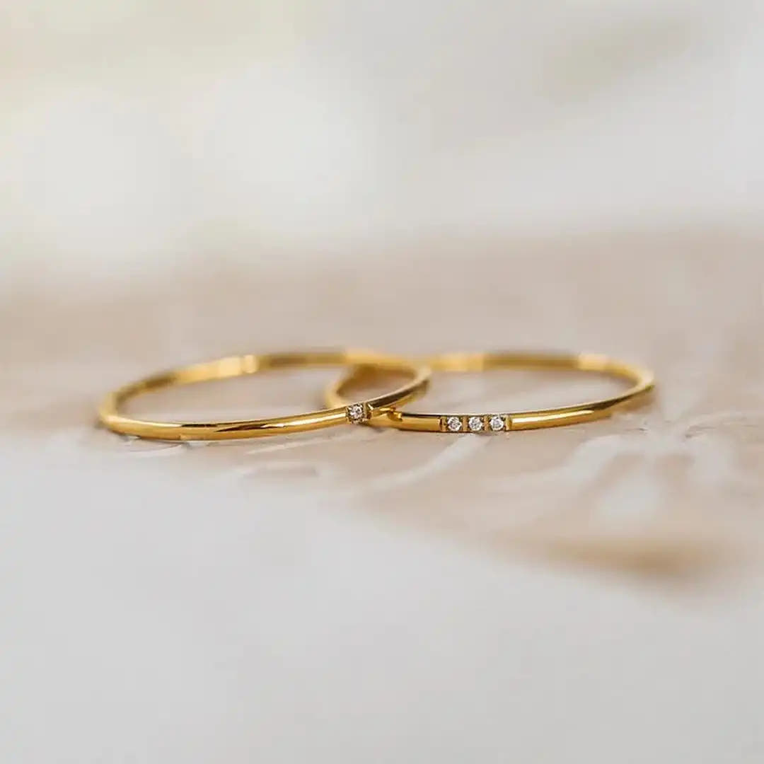 Delicate Three Stone Stacking Ring
