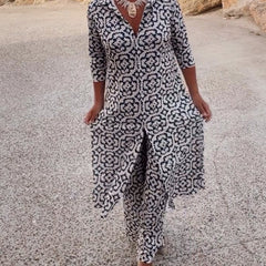 Sara Button-Up Two-Piece Set - Nora & Rose Maine, view 5