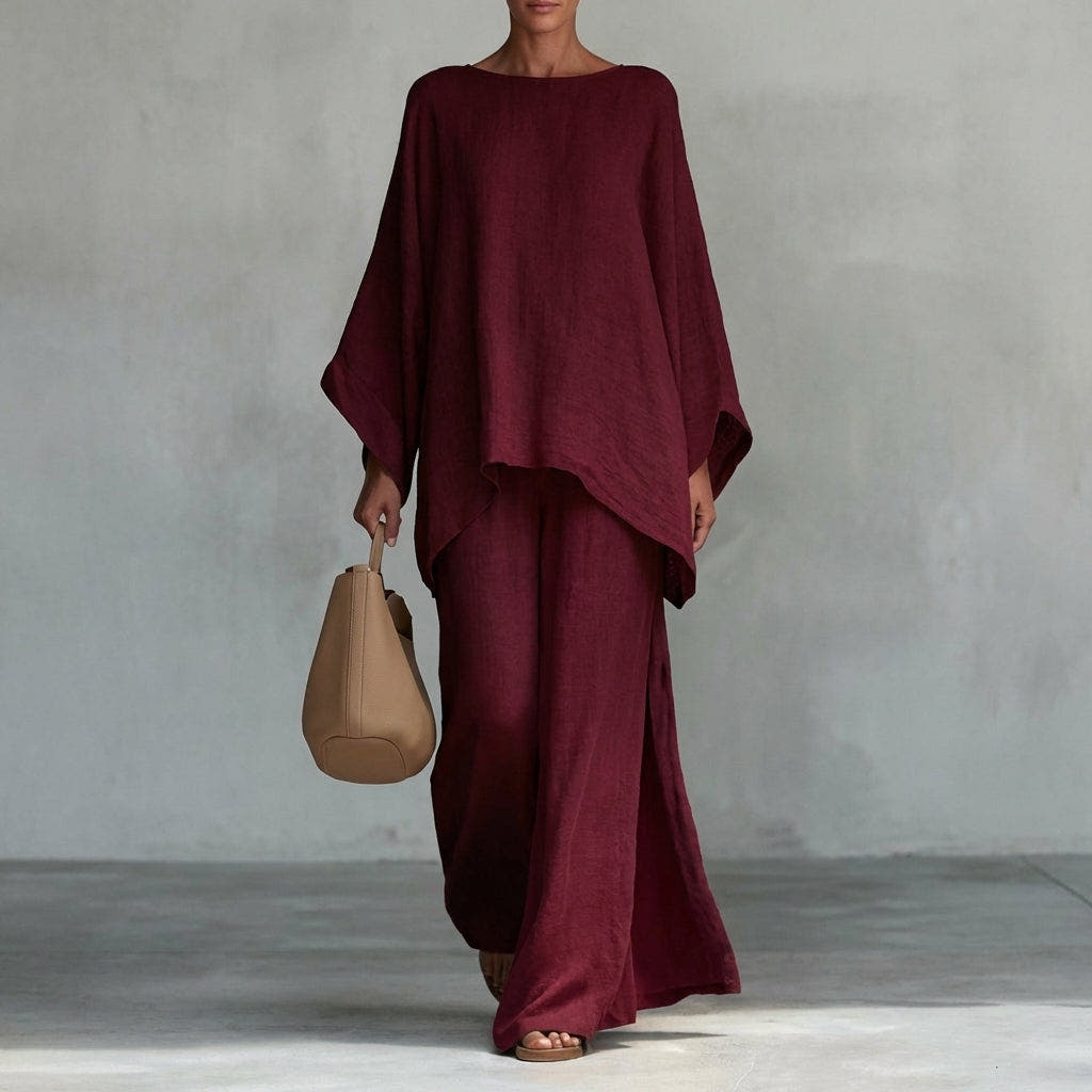 Cristina Two-Piece Set with Long Sleeves and Loose Pants - Nora & Rose Maine, view 4