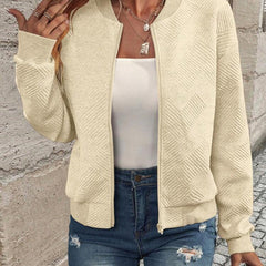 Mireya Jacquard Zip-Up Bomber Jacket - Nora & Rose Maine