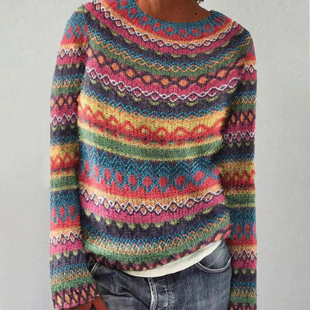 Aurora Retro Scandinavian Knitted Sweater - Nora & Rose Maine