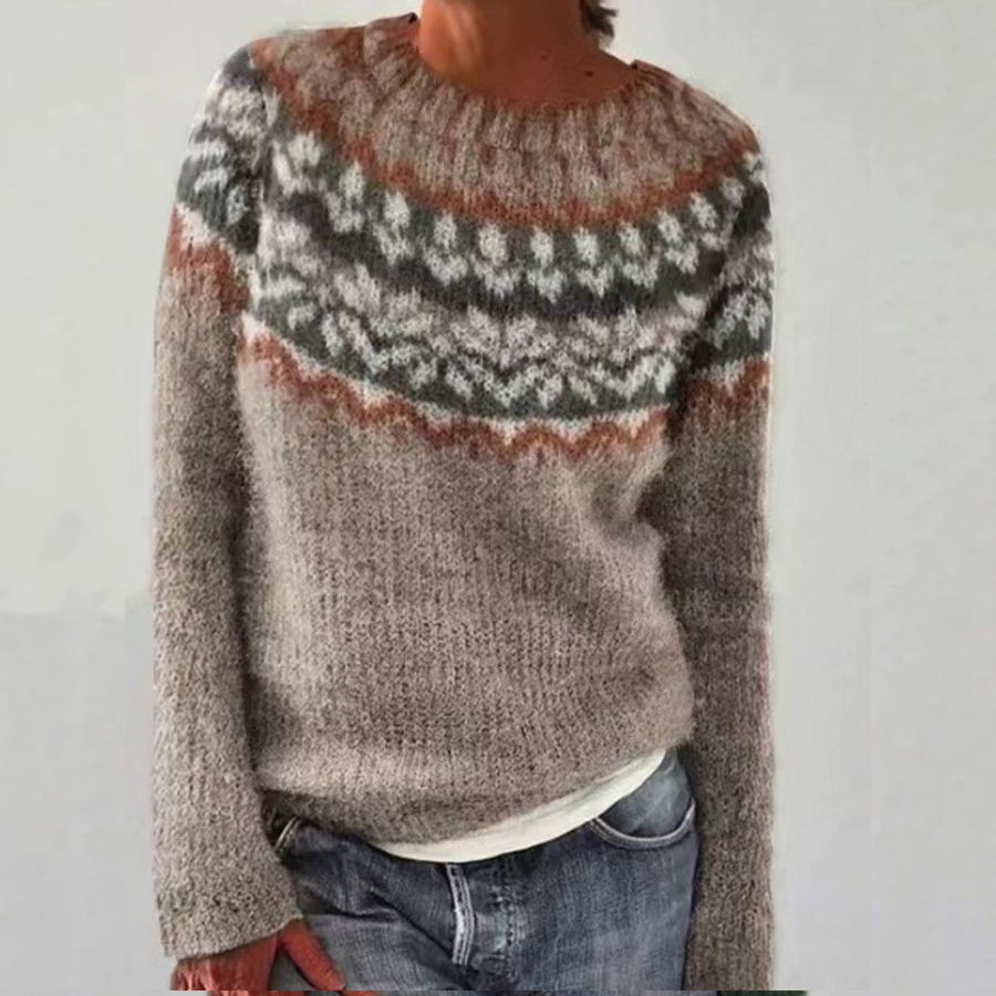 Debbie Retro Scandinavian Knitted Sweater - Nora & Rose Maine