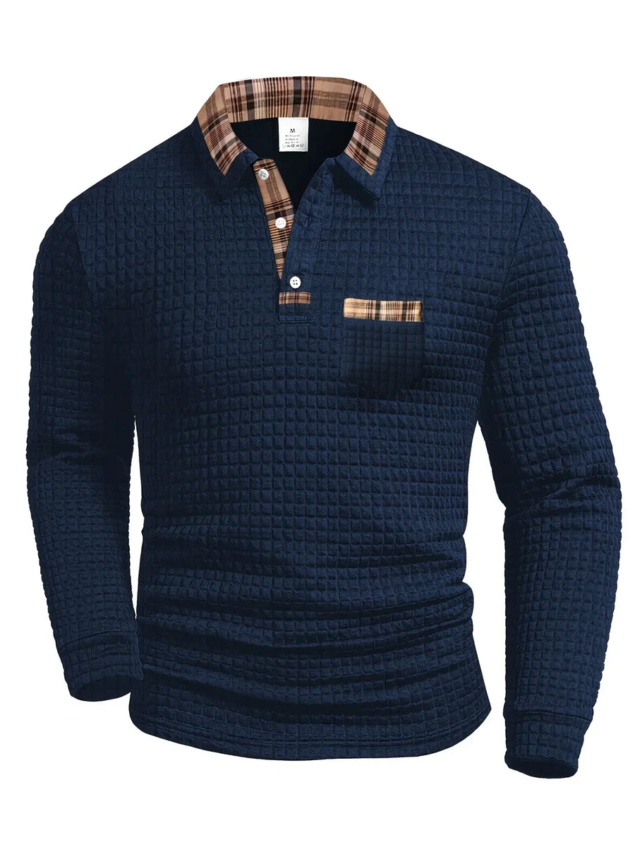 Stan | Long Sleeve Textured Polo