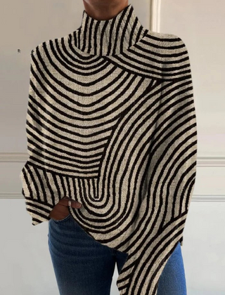 Sienna Hand-Drawn Line Turtleneck - Nora & Rose Maine