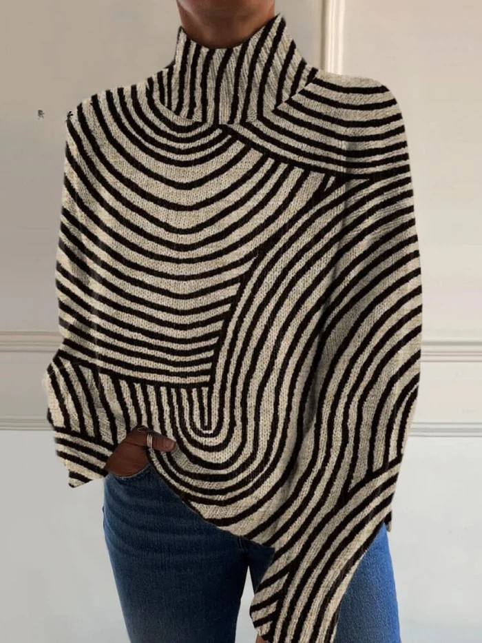 Sienna Hand-Drawn Line Turtleneck - Nora & Rose Maine