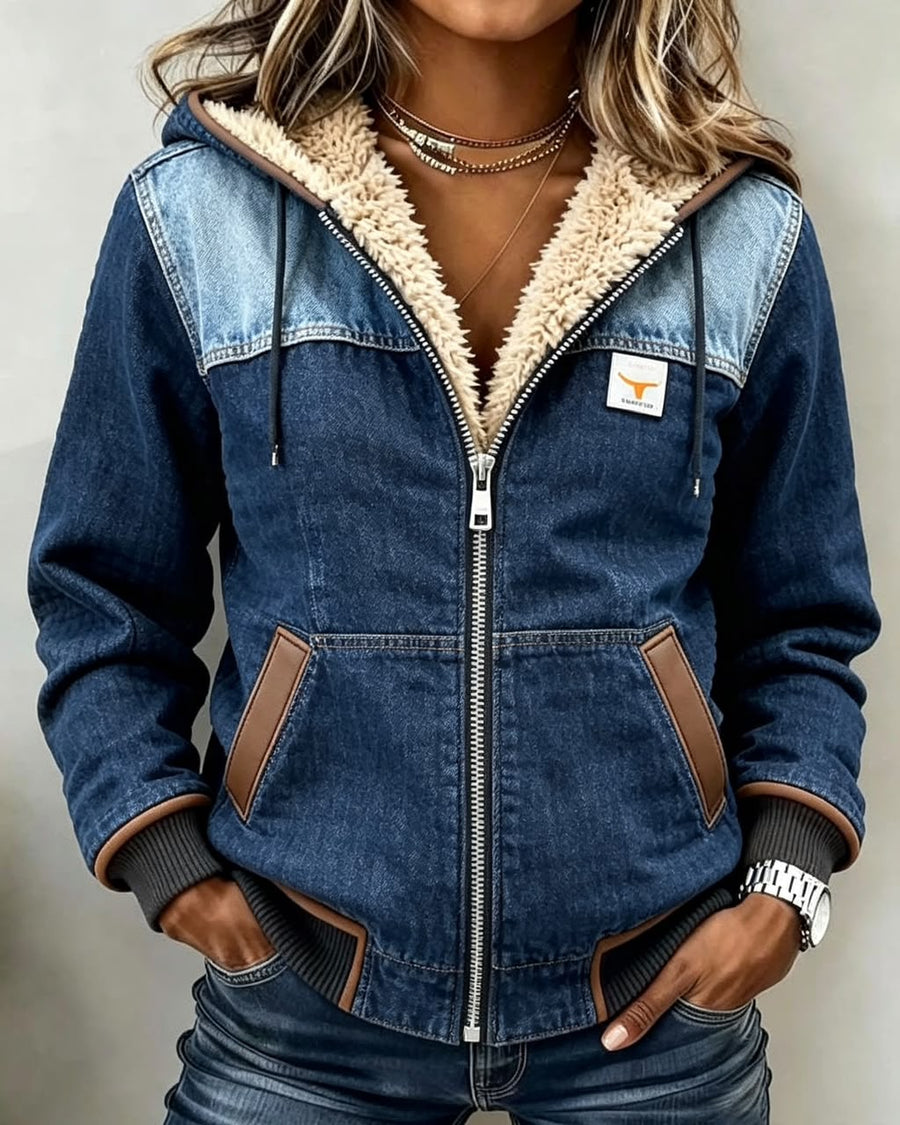 Penelope Sherpa-Lined Quilted Zip-Up Hooded Jacket - Nora & Rose Maine