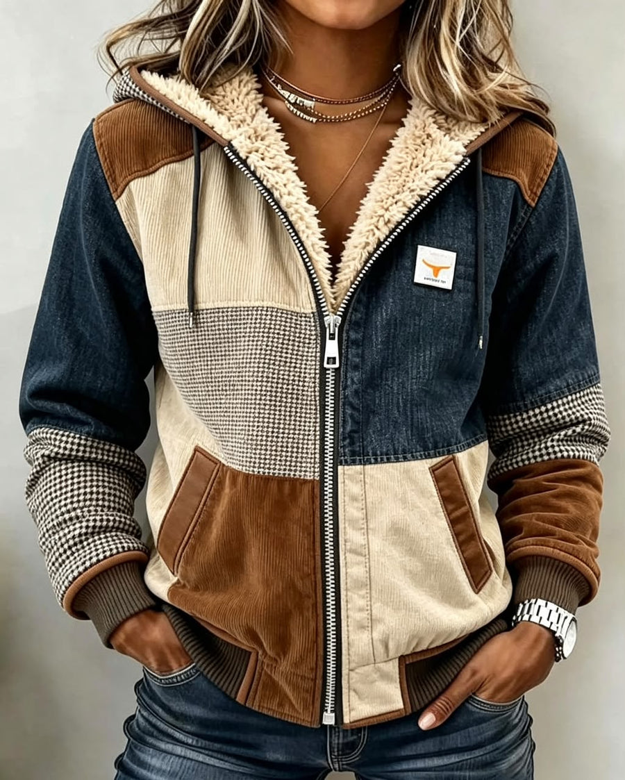 Caroline Sherpa-Lined Quilted Zip-Up Hooded Jacket - Nora & Rose Maine