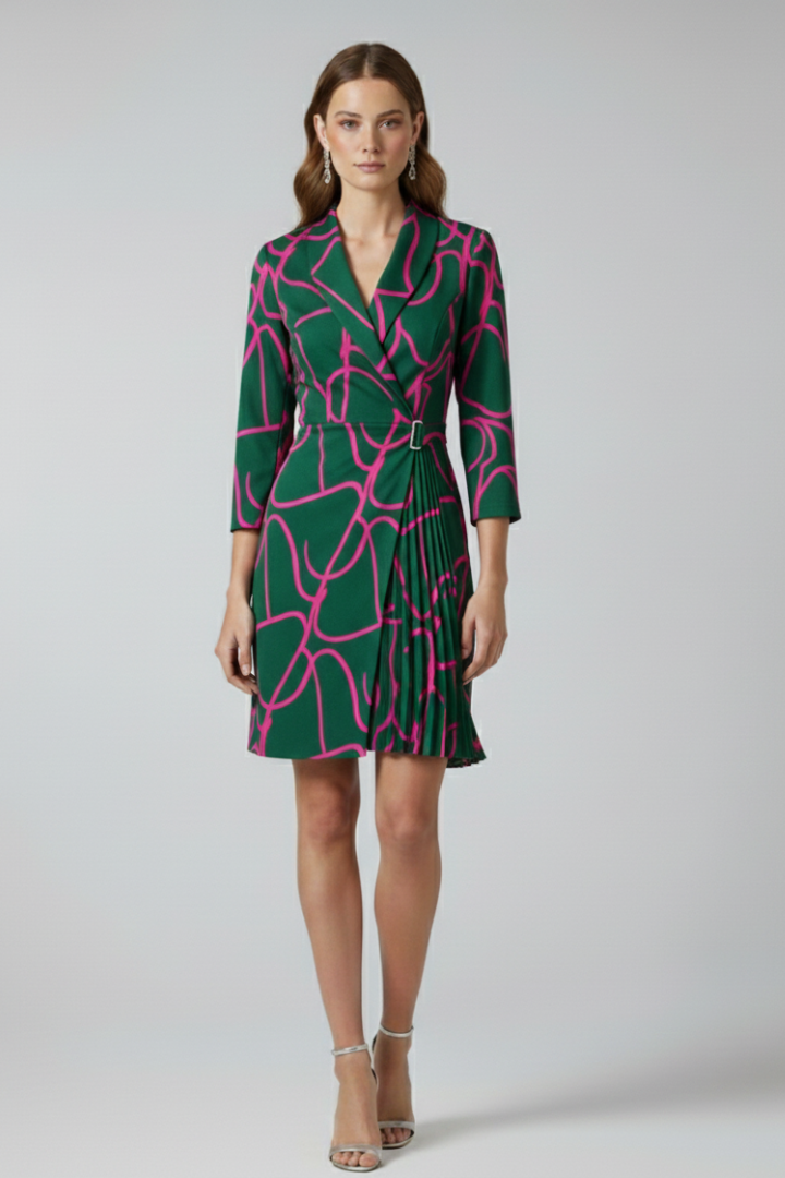 Women’s Blazer Dress with Notched Collar and Straight Hem - Nora & Rose Maine, view 9