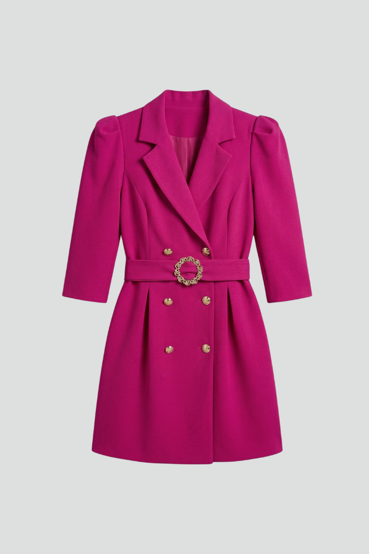 Women’s Blazer Dress with Notched Lapels and Button Front - Nora & Rose Maine