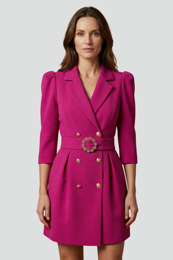 Women’s Blazer Dress with Notched Lapels and Button Front - Nora & Rose Maine, view 2