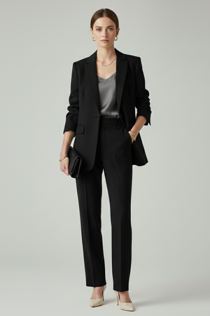 Women’s Blazer Set with Defined Shape and Straight-Leg Trousers - Nora & Rose Maine, view 6