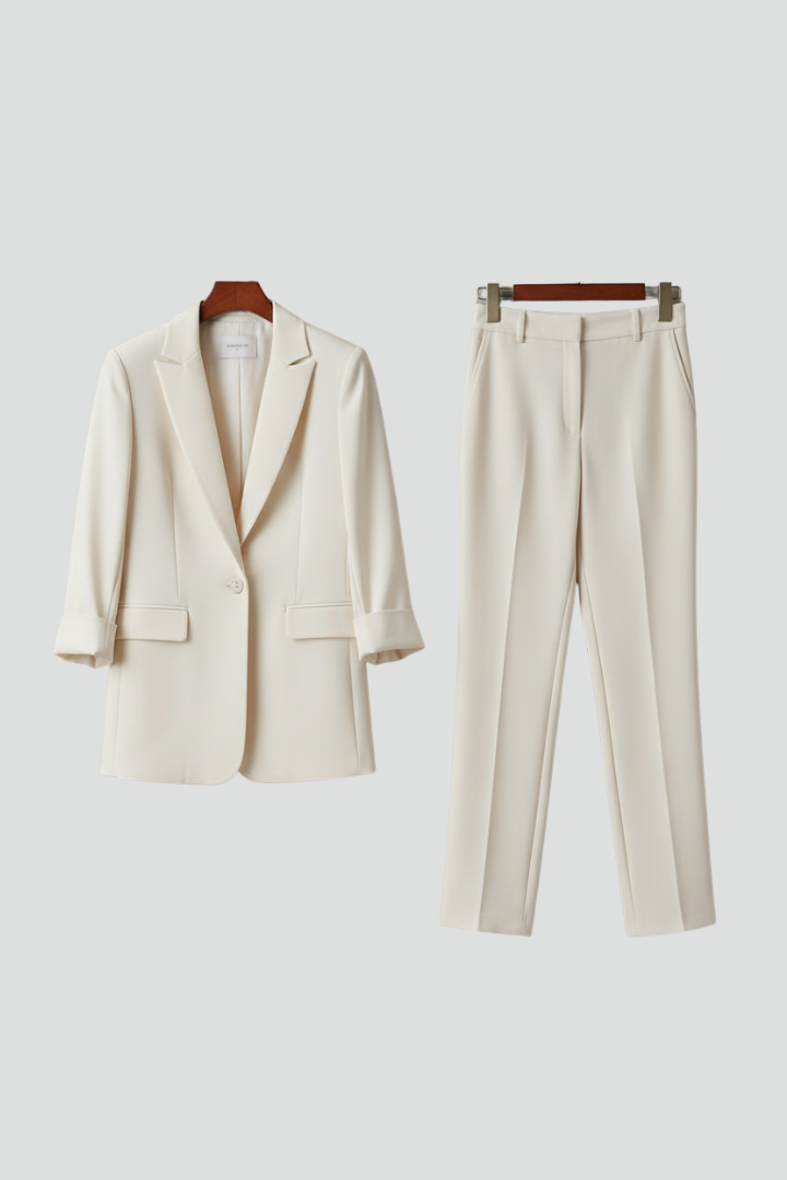 Women’s Blazer Set with Defined Shape and Straight-Leg Trousers - Nora & Rose Maine