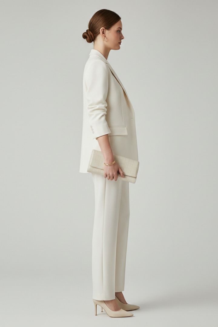 Women’s Blazer Set with Defined Shape and Straight-Leg Trousers - Nora & Rose Maine, view 3