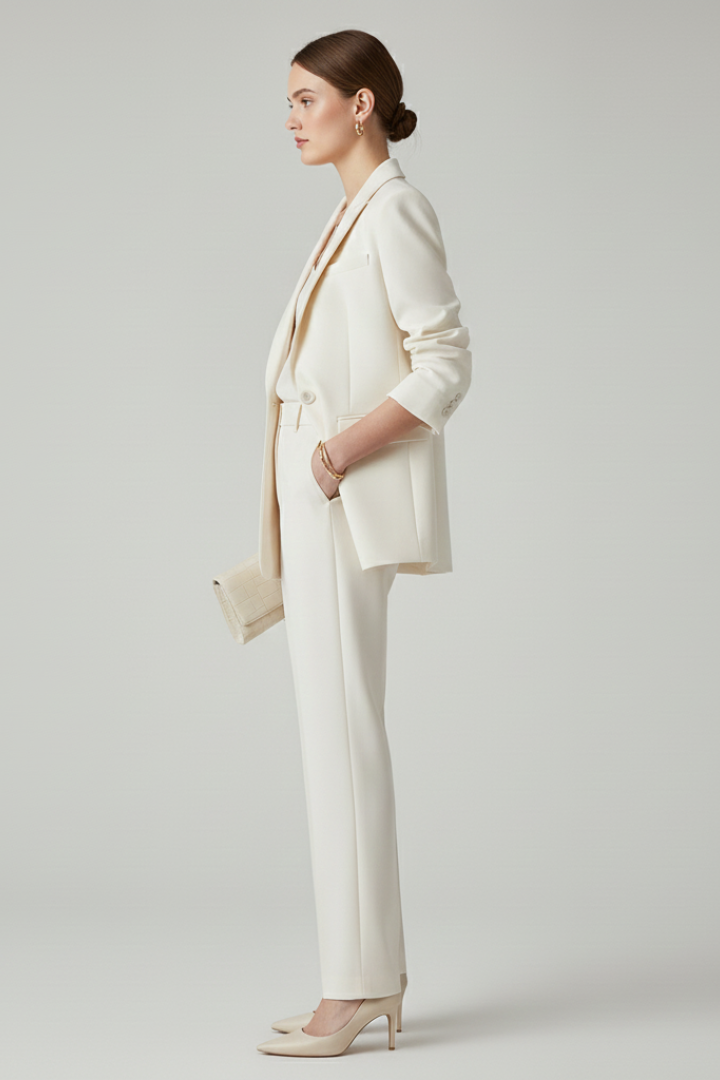 Women’s Blazer Set with Defined Shape and Straight-Leg Trousers - Nora & Rose Maine, view 4