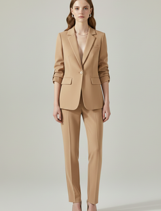 Women’s Blazer Set with Notched Lapel and Straight-Leg Trousers - Nora & Rose Maine, view 7