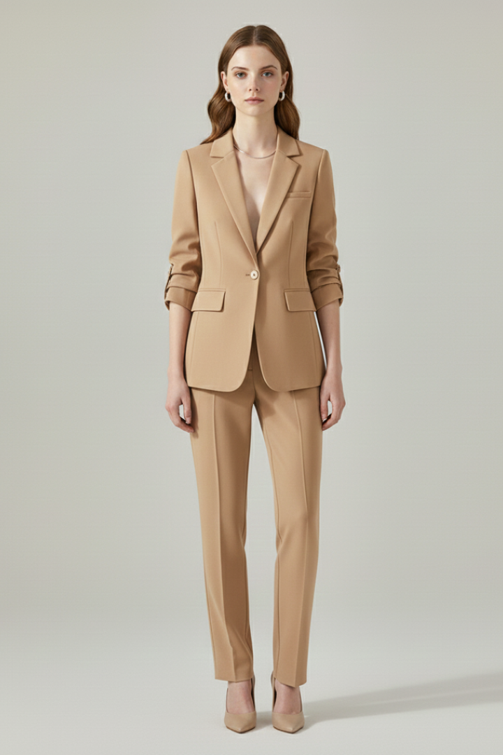 Women’s Blazer Set with Notched Lapel and Straight-Leg Trousers - Nora & Rose Maine, view 7