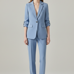 Women’s Blazer Set with Notched Lapel and Straight-Leg Trousers - Nora & Rose Maine, view 2