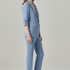 Women’s Blazer Set with Notched Lapel and Straight-Leg Trousers - Nora & Rose Maine, view 3