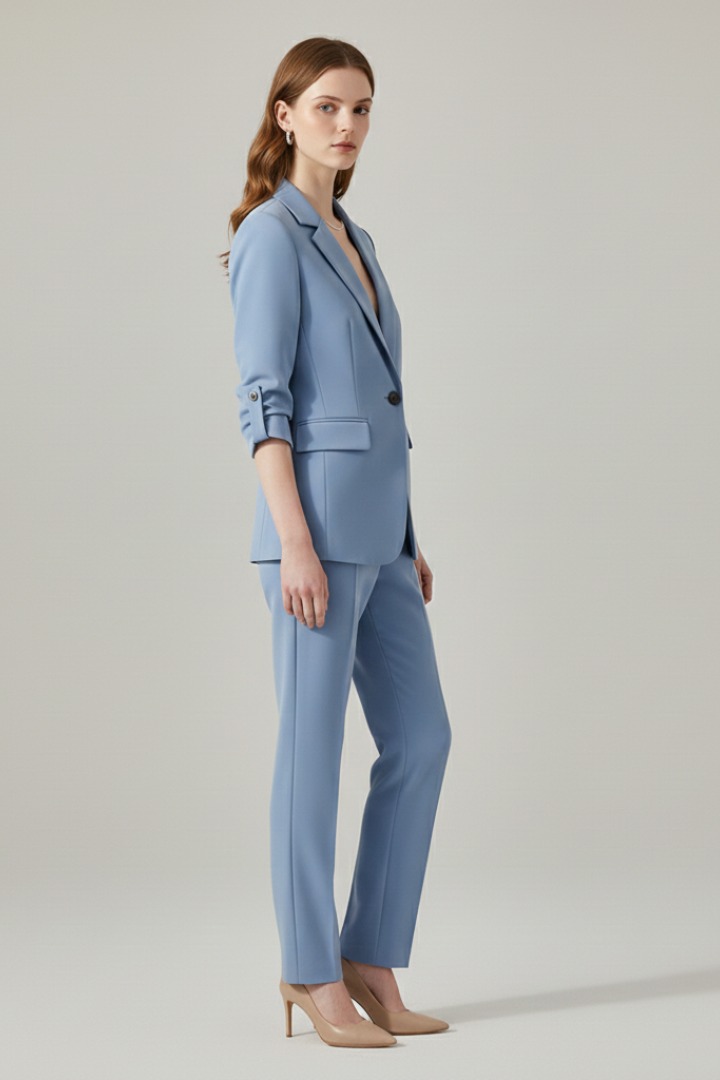 Women’s Blazer Set with Notched Lapel and Straight-Leg Trousers - Nora & Rose Maine, view 3