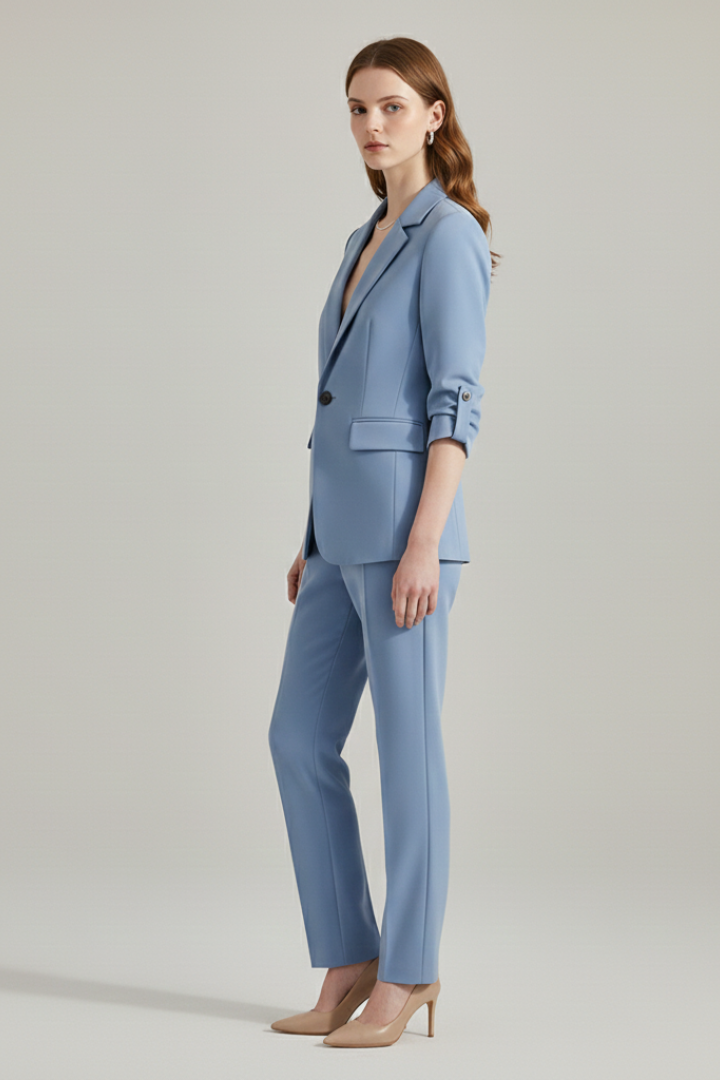 Women’s Blazer Set with Notched Lapel and Straight-Leg Trousers - Nora & Rose Maine, view 4