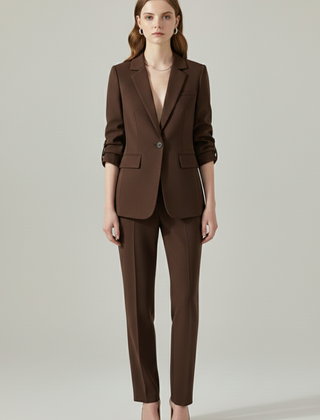 Women’s Blazer Set with Notched Lapel and Straight-Leg Trousers - Nora & Rose Maine, view 6