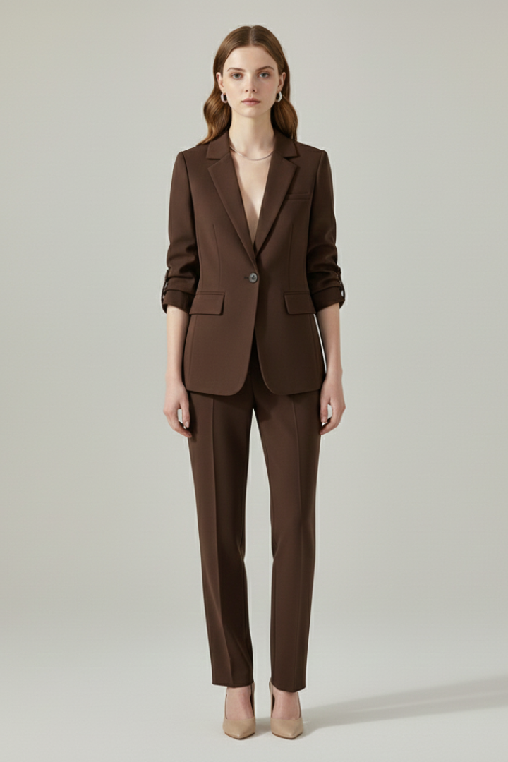 Women’s Blazer Set with Notched Lapel and Straight-Leg Trousers - Nora & Rose Maine, view 6