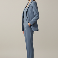 Women’s Blazer and Trousers Set with Notched Lapel and Straight Legs - Nora & Rose Maine, view 4