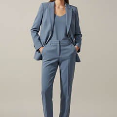 Women’s Blazer and Trousers Set with Notched Lapel and Straight Legs - Nora & Rose Maine, view 2
