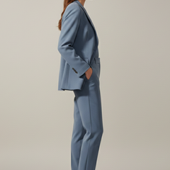 Women’s Blazer and Trousers Set with Notched Lapel and Straight Legs - Nora & Rose Maine, view 3